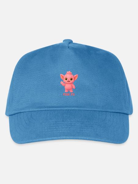 Pink PA Maskottchen Plüschfigur - Kinder Basecap - Pfauenblau