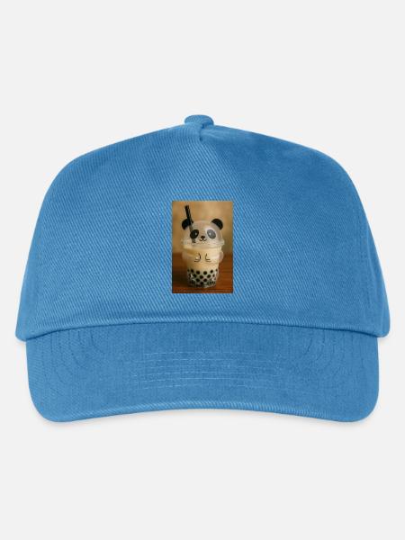 Panda Bubble Tea Cup Grafik - Kinder Basecap - Pfauenblau