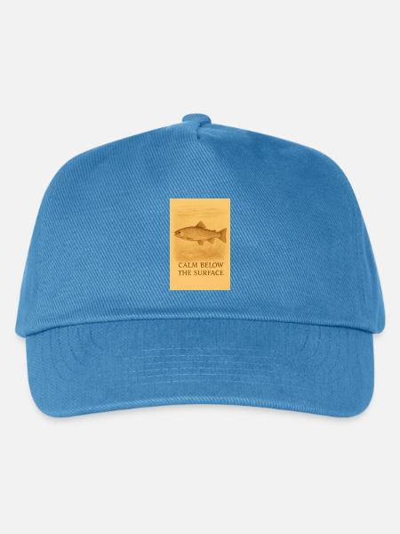 Calm Below the Surface Trout Print - Kids’ Baseball Cap - peacock-blue