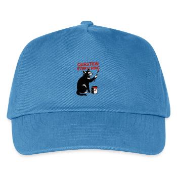 Alles in Frage stellen: Katzenkunst - Kinder Basecap - Pfauenblau - Vorne