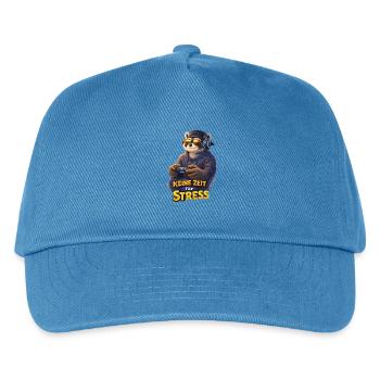 No Time for Stress – Gamer Raccoon - Kids’ Baseball Cap - peacock-blue - Front