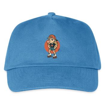 Roller skate girl with bubble gum - Kids’ Baseball Cap - peacock-blue - Front