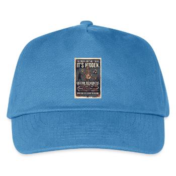 Hidden Truths: Retro Conspiracy Poster - Kids’ Baseball Cap - peacock-blue - Front