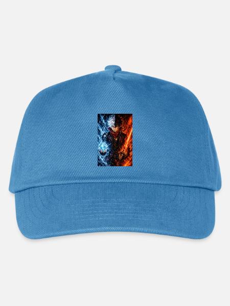 Krieger mit zwei Elementen. Feuer und Eis - Kinder Basecap - Pfauenblau
