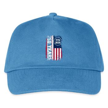 USA Flag Rust Style 1776–2026 - Kids’ Baseball Cap - peacock-blue - Front