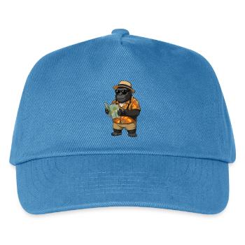 Gorilla Reisender im Hawaii Hemd - Kinder Basecap - Pfauenblau - Vorne