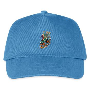 Flower Roller Skate Art - Kids’ Baseball Cap - peacock-blue - Front