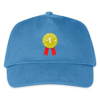 Medaille - Kinder Basecap - Pfauenblau - Vorne