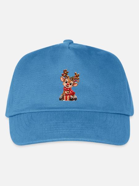 Rentier - Kinder Basecap - Pfauenblau