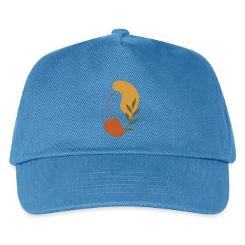 Minimalistisches Abstraktes Gesicht Kunst T-Shirt - Kinder Basecap - Pfauenblau - Vorne
