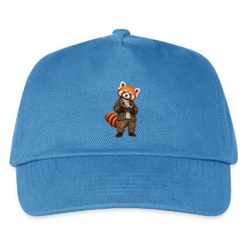 Red Panda Fotograf mit Kamera - Kinder Basecap - Pfauenblau - Vorne