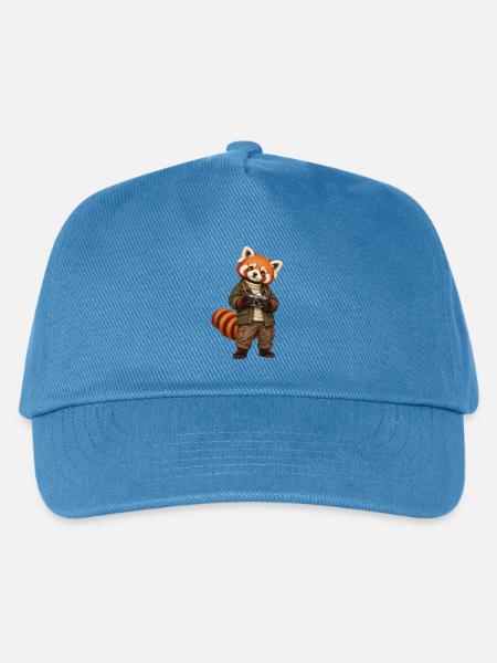 Red Panda Fotograf mit Kamera - Kinder Basecap - Pfauenblau