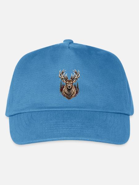 Black Forest Stag – Wilder Hirsch - Kinder Basecap - Pfauenblau
