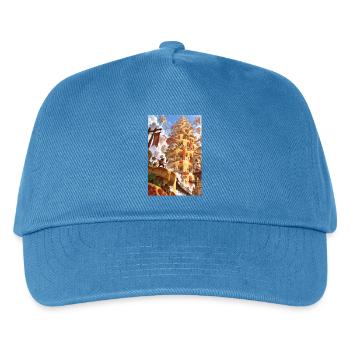 Käsegebundener Fantasieturm - Kinder Basecap - Pfauenblau - Vorne