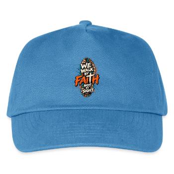 Walk By Faith Not By Sight Christliches Motiv - Kinder Basecap - Pfauenblau - Vorne
