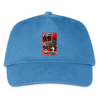 Ich habe 99 Probleme und 98 sind Glaubenssätze. - Kinder Basecap - Pfauenblau - Vorne