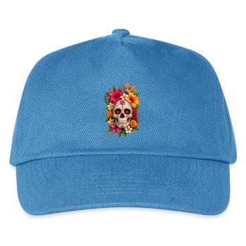 Halloween Sugar Skull Sugarskull  - Kinder Basecap - Pfauenblau - Vorne