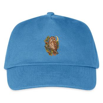 Waldkauz auf Eichenast - Kinder Basecap - Pfauenblau - Vorne