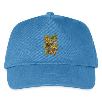 Haselnüsse am Zweig - Kinder Basecap - Pfauenblau - Vorne