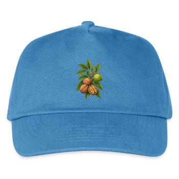 Walnüsse mit Blättern - Kinder Basecap - Pfauenblau - Vorne