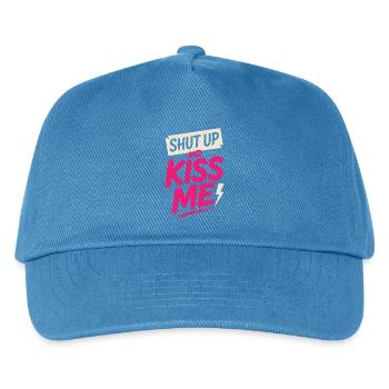 Shut Up And Kiss Me Küss Mich Einfach Valentinstag - Kinder Basecap - Pfauenblau - Vorne