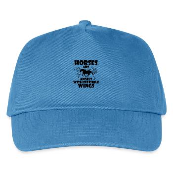 Pferde Sport Dressur Springreiten - Kinder Basecap - Pfauenblau - Vorne
