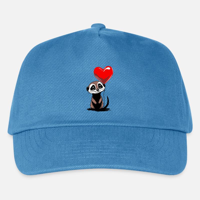 Erdmännchen Herz Luftballon - Heartful Creatures - Kinder Basecap - Pfauenblau
