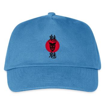 Schwarzer Dämon und Rote Sonne - Kinder Basecap - Pfauenblau - Vorne