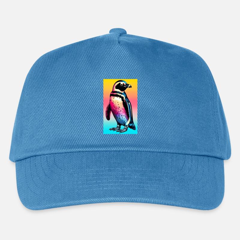 Pinguin - Kinder Basecap - Pfauenblau