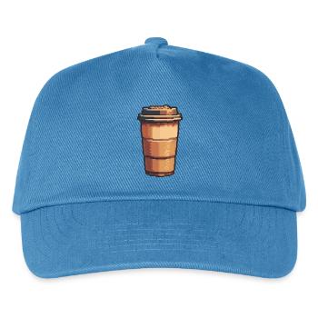 Pixel Coffee Mug Art - Kids’ Baseball Cap - peacock-blue - Front