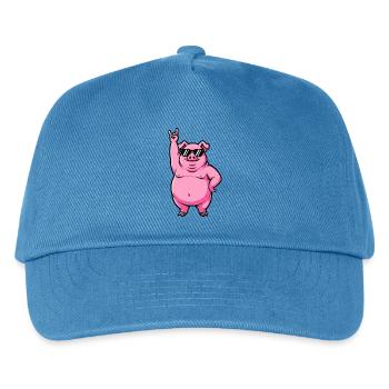 Cool Pig Musician Guitarist Rock Festival - Kids’ Baseball Cap - peacock-blue - Front