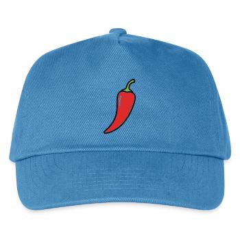 Chili Schote Scharf Comic - Kinder Basecap - Pfauenblau - Vorne