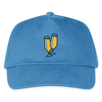 Pilsglas Schlank (Bier / Pils / Biertulpe / 2C) - Kinder Basecap - Pfauenblau - Vorne