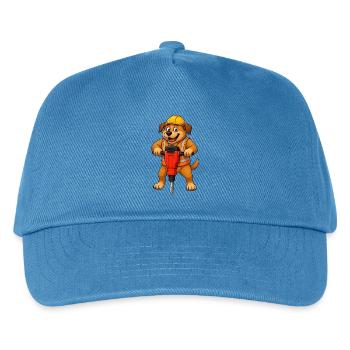Dog Construction Worker With Jackhammer - Kids’ Baseball Cap - peacock-blue - Front