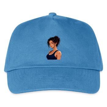 Mädchen-Manga Pilates und Yoga - Kinder Basecap - Pfauenblau - Vorne