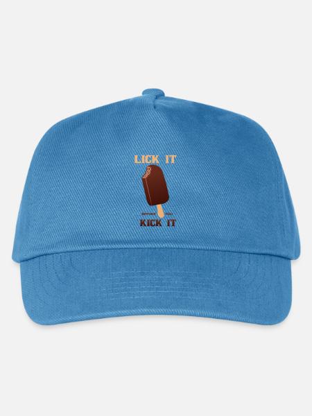 Beiß, bevor du trittst, Eis am Stiel am Stiel - Kinder Basecap - Pfauenblau