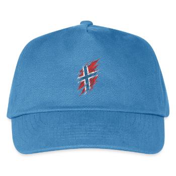 Norwegen Norweger - Kinder Basecap - Pfauenblau - Vorne