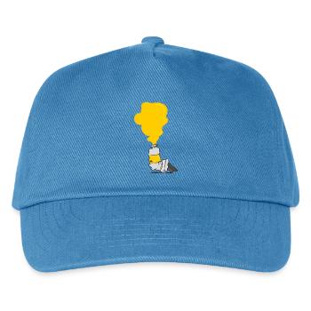 Eine Wolke Gelber Farbe Quilled Aus Der Farbtube - Kinder Basecap - Pfauenblau - Vorne
