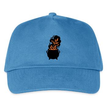 Hexenkessel Zaubertrank Logo - Kinder Basecap - Pfauenblau - Vorne