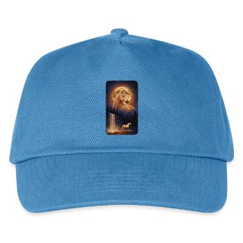 Mystisches Pferd Vollmond und Wasserfall - Kinder Basecap - Pfauenblau - Vorne