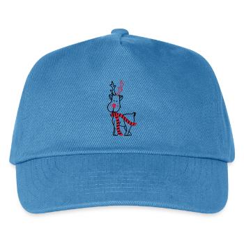 Rentier mit Schal - Kinder Basecap - Pfauenblau - Vorne