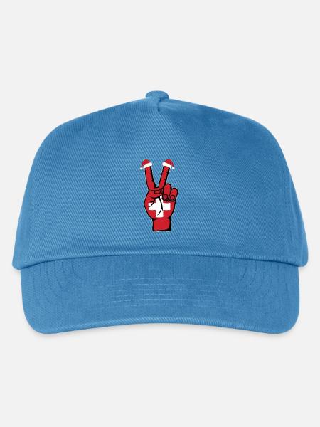 Schweiz Flagge Weihnachten Peace Symbol - Kinder Basecap - Pfauenblau