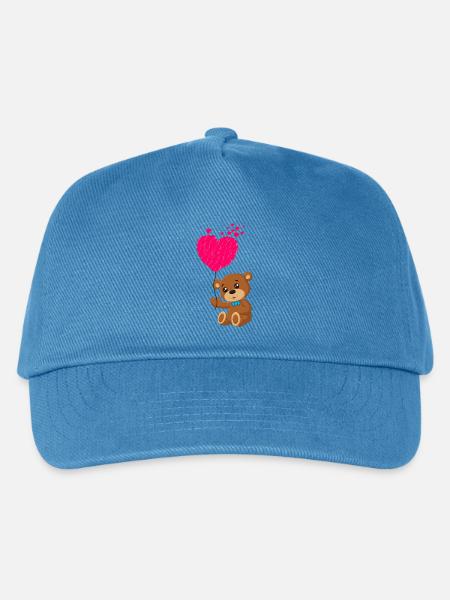 Teddybär mit Herz - Kinder Basecap - Pfauenblau