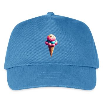 Eine leckere Eiswaffel im Polygon-Stil - Kinder Basecap - Pfauenblau - Vorne
