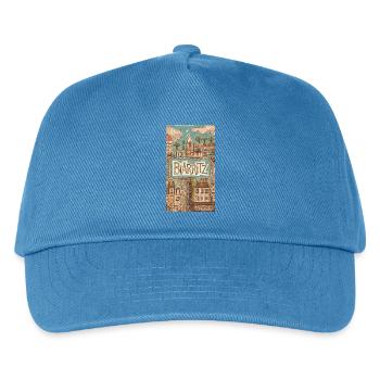 Biarritz Seaside Retro Illustration France City - Kids’ Baseball Cap - peacock-blue - Front