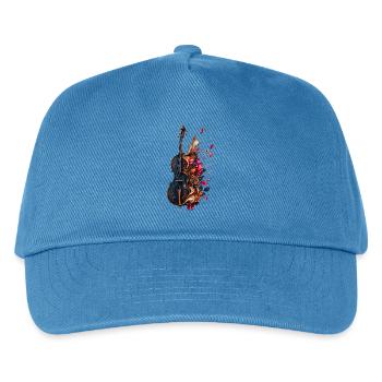 Baroque floral violin - Kids’ Baseball Cap - peacock-blue - Front