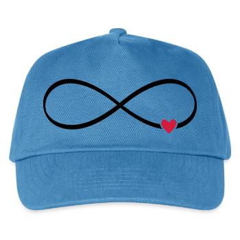 Unendlichkeits Zeichen unendlich Herz Liebe - Kinder Basecap - Pfauenblau - Vorne