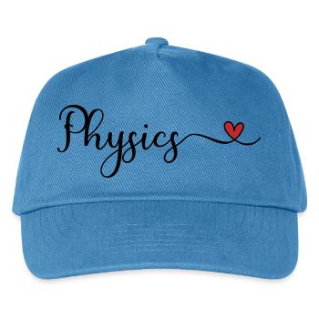Physics - I love Physics Typography with a Heart - Kids’ Baseball Cap - peacock-blue - Front
