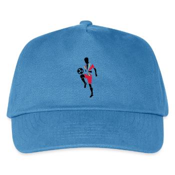 Soccer player with soccer ball - Kids’ Baseball Cap - peacock-blue - Front