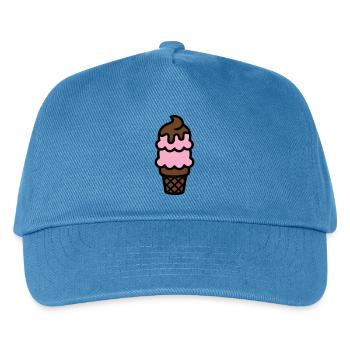 Eiswaffel Eiscreme Icon - Kids’ Baseball Cap - peacock-blue - Front